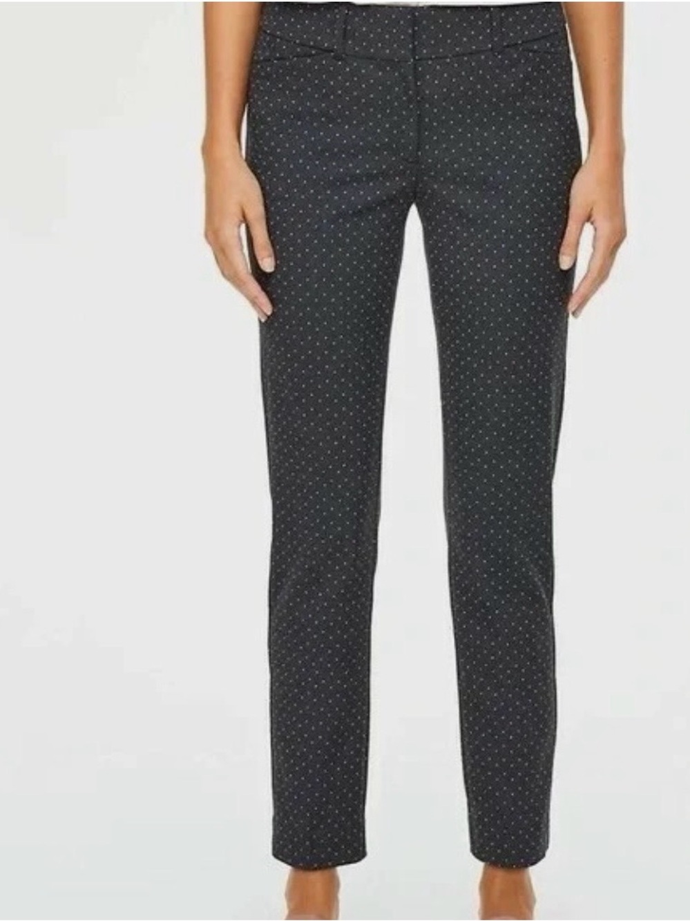Loft women’s size 8 Marissa skinny trousers, gray with white print ankle pants
